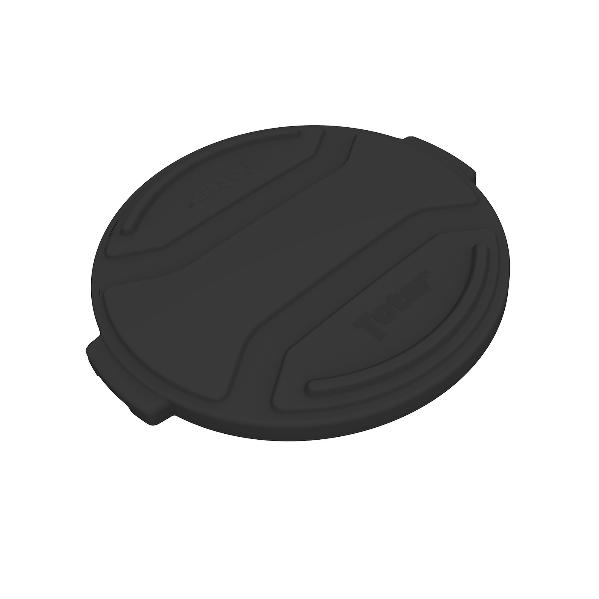 TOTER Round Trash Can Lid - 32 Gal., Black, Molded Plastic, Model# RND32-L